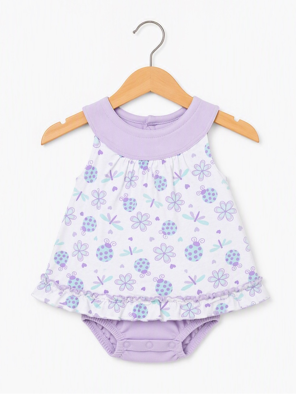 ⭒ NB Koalababy Pastel Dress Purple White Floral Ruffle Mesh Diaper Cover Bugs ⭒
